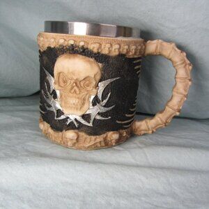 11 oz Ebros evil skull mug tankard pirate (w2701)